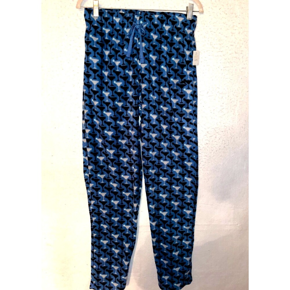 Tommy Bahama Fleece Mens sz S Lounge Sleepwear PJ Pants Blue Martini NEW NWT
